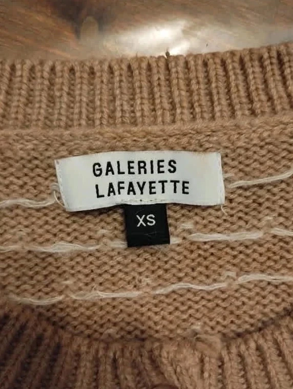 Cardigan feminino, marrom claro, lã/caxemira/mohair, Galeries Lafayette, XS – photo 8